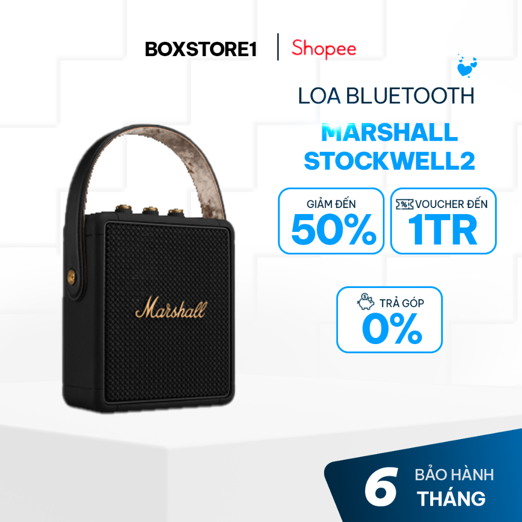 Loa Bluetooth Marshall Stockwell 2 Âm Thanh Hay, Bass Căng, Thiết Kế Nhỏ Gọn Tiện Lợi, Chống Nước