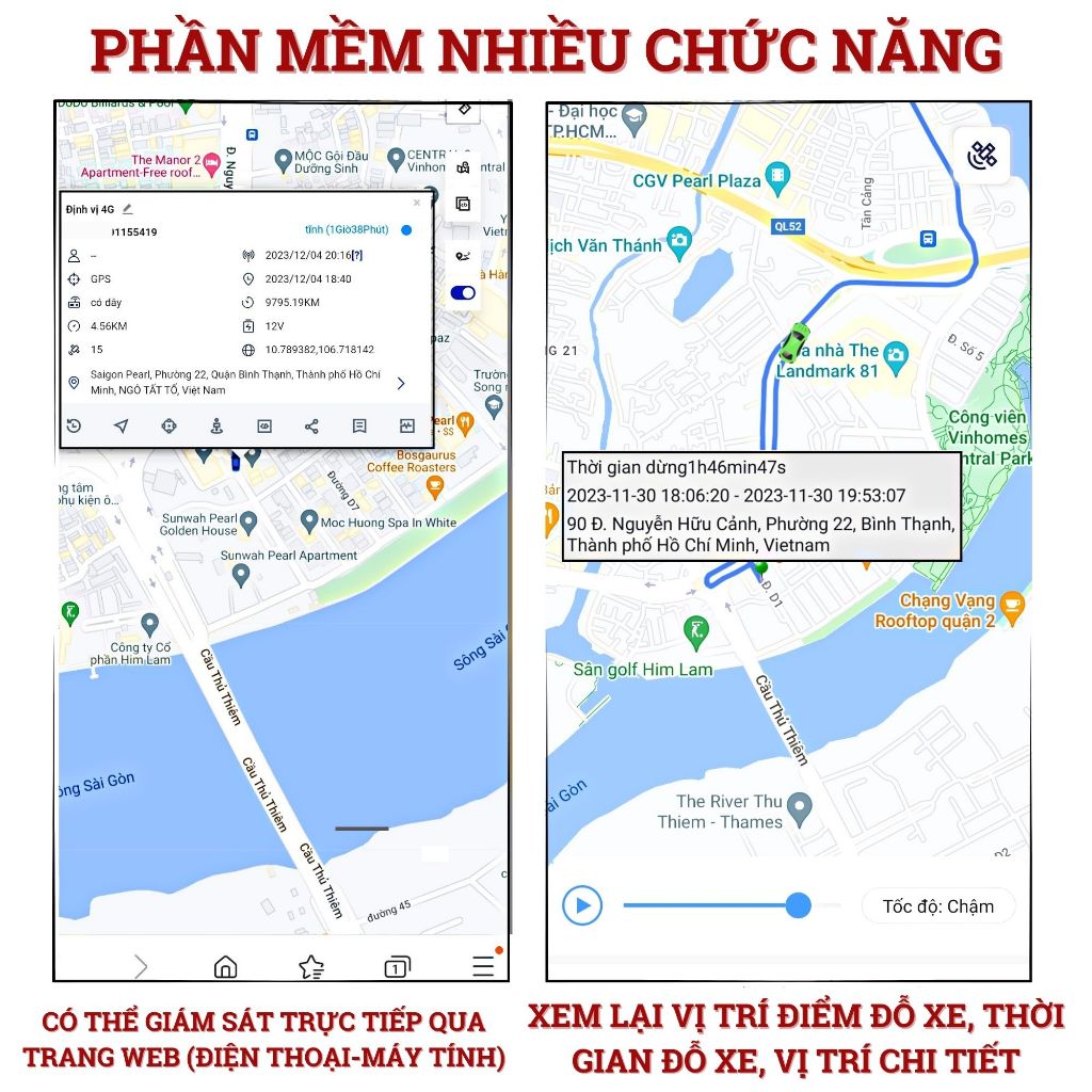 Định vị theo dõi xe máy, ô tô chip 4G độ chính xác cao tặng kèm sim 4G trọn gói 1 năm