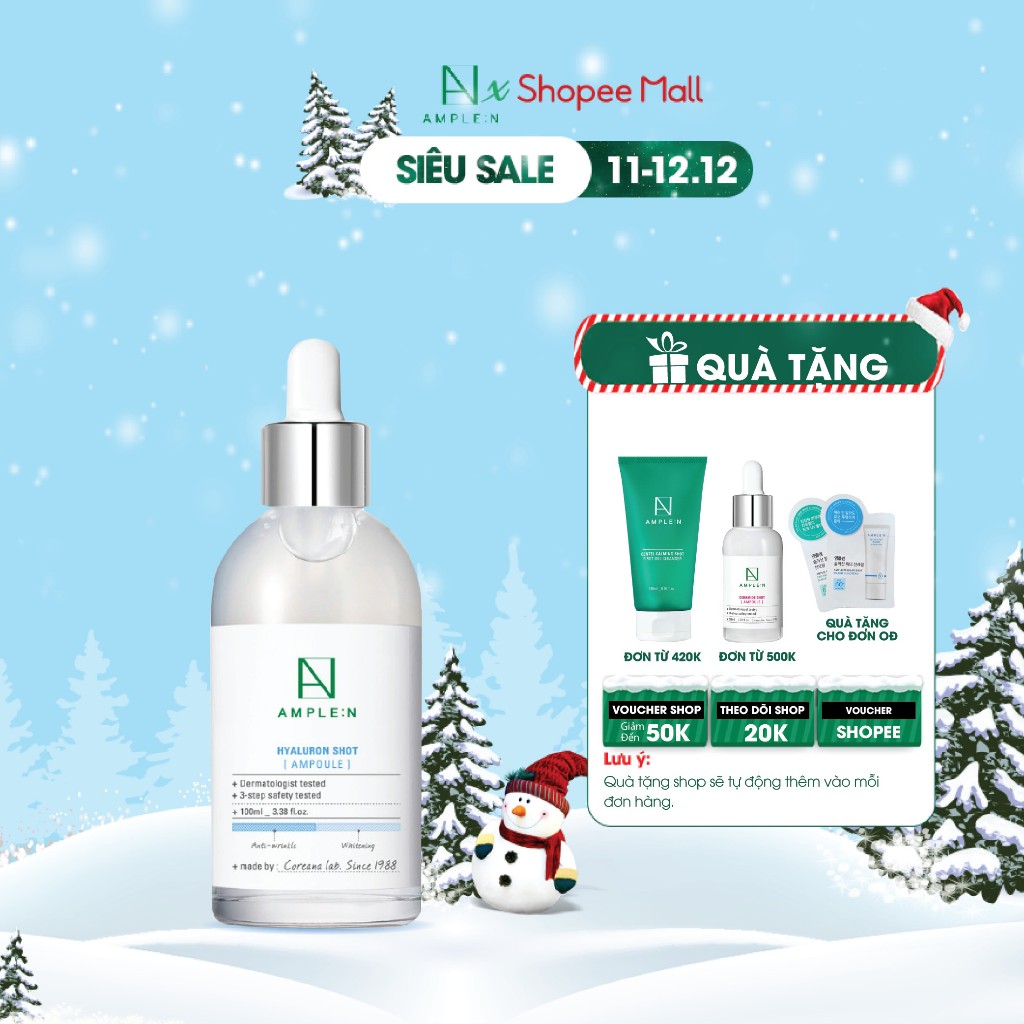 Tinh Chất Dưỡng Ẩm Cấp Nước Ample:N Hyaluron Shot Ampoule 100ml