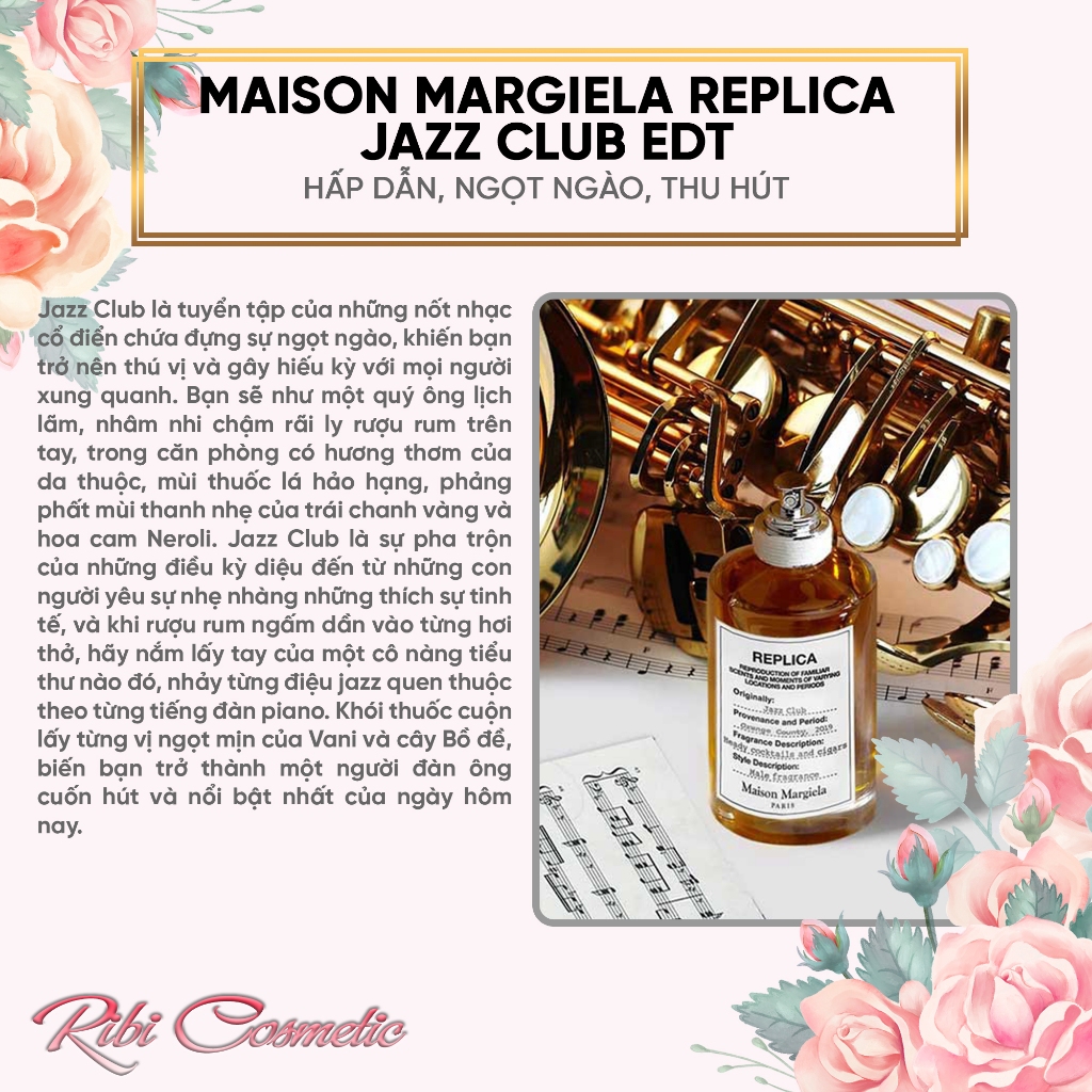 Nước Hoa Unisex Jazz Club/When The Rain Stop/Lazy Sunday Morning/By Fireplace/Beach Walk/Coffe Break/Wicked Love/Whisper