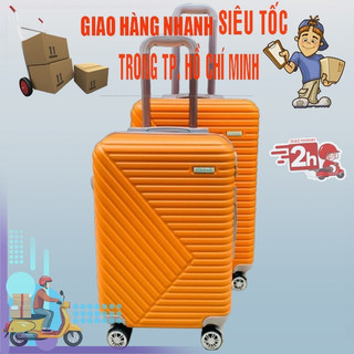 Vali kéo du lịch size 24 inch nhựa ABS có khoá mật mã bảo mật bánh xe xoay 360 độ