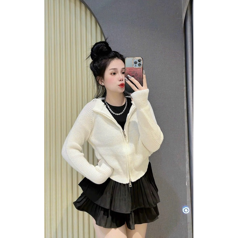 khoac len dây kéo có nón mới về