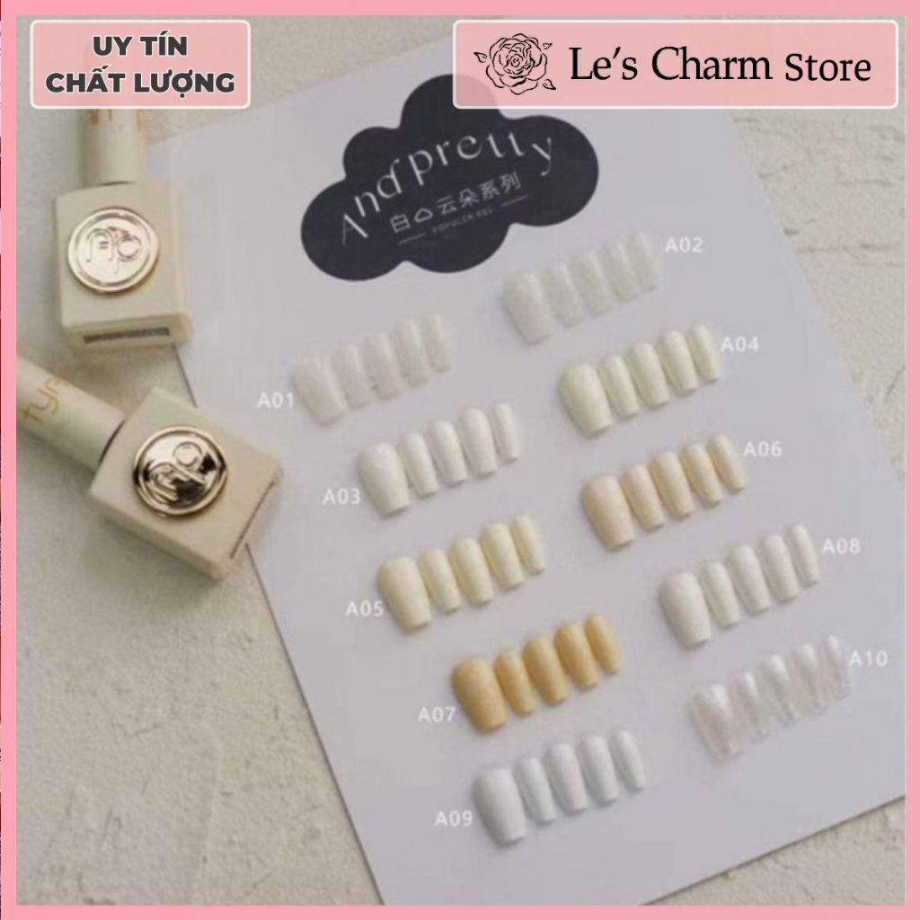 Set Sơn Gel Andpretty 10 Màu Tone Trắng Chất Siêu Đặc Mướt