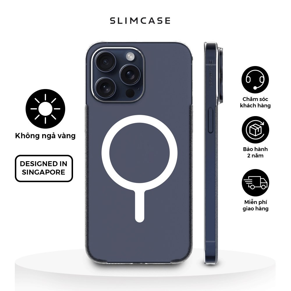 Ốp lưng điện thoại siêu mỏng Slimcase Unique 2 cho iP 15 Series. Trong suốt và hạn chế ố vàng.