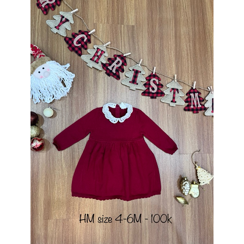 Váy đỏ Tết cadigan Minnie HM set váy halloween cho bé gái (used)