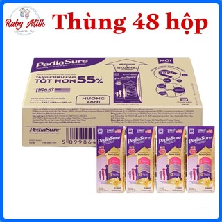 Thùng 48 hộp Pediasure pha sẵn hương vani ít ngọt (180ml/110ml)