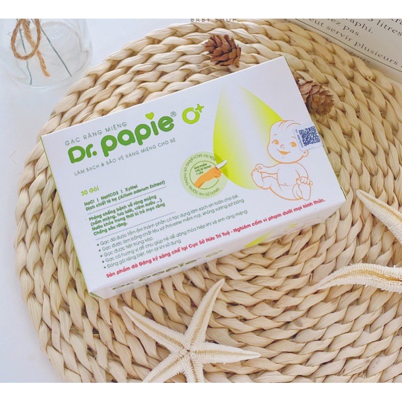 Rơ lưỡi Dr.papie/gạc răng miệng cho bé sơ sinh