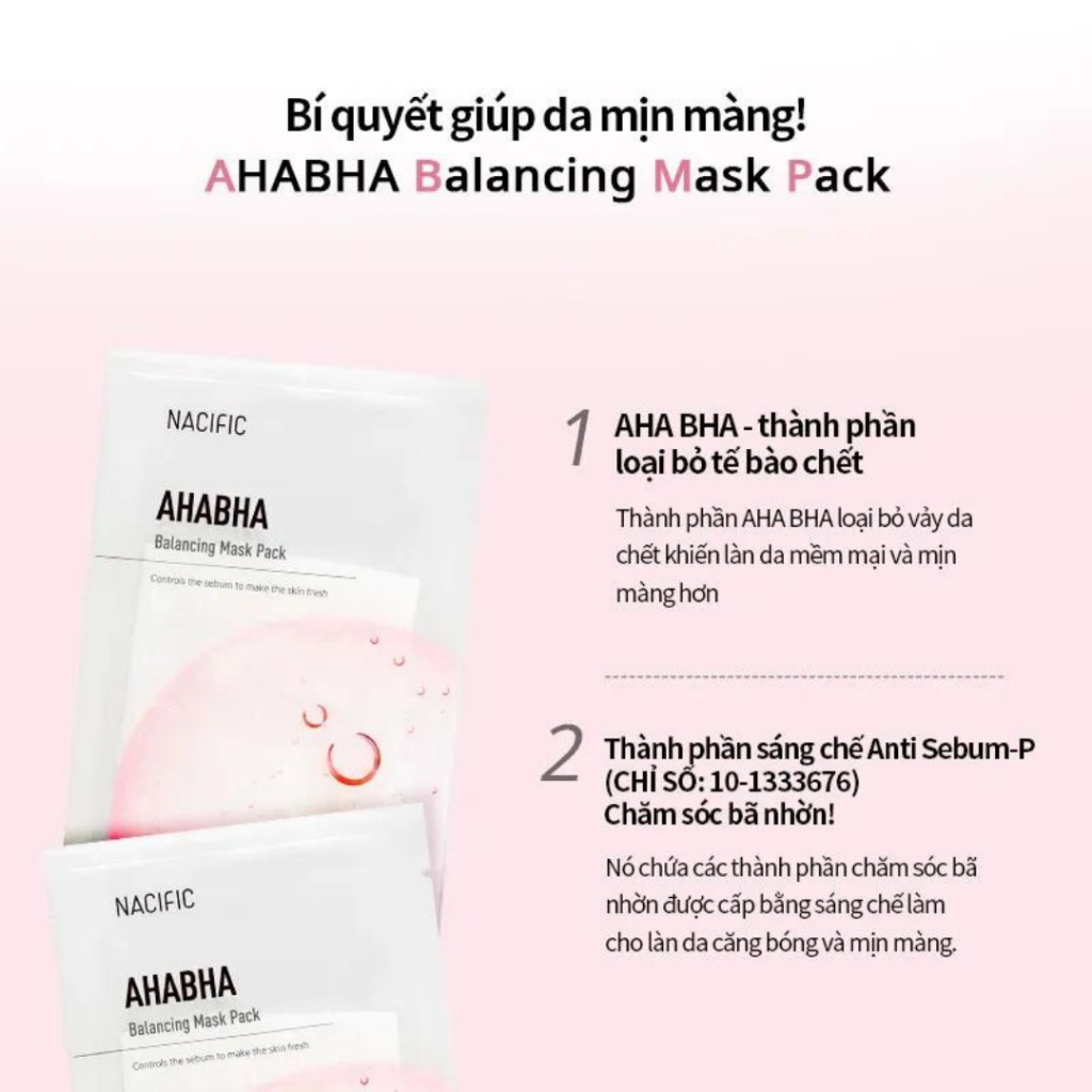 Combo 3 Mặt nạ giấy NacificAHABHA Balancing Mask Pack 30g