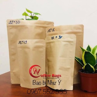 Combo 2kg túi zip giấy kraft không cửa sổ