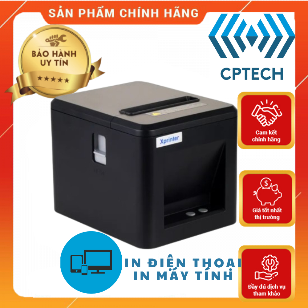 Máy in hoá đơn K80 Xprinter H200U Q80C T80A Q805KL 2023 dao tự cắt   In máy tính + Điện thoại   