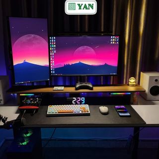 Kệ để màn hình máy tính bằng gỗ decor bàn gaming - gp28