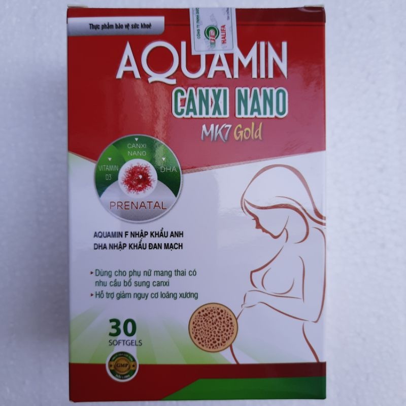 Canxi cho bà bầu Aquamin Canxi nano mk7 - Canxi chiết xuất tảo biển Aquamin F nano-Hộp 30v