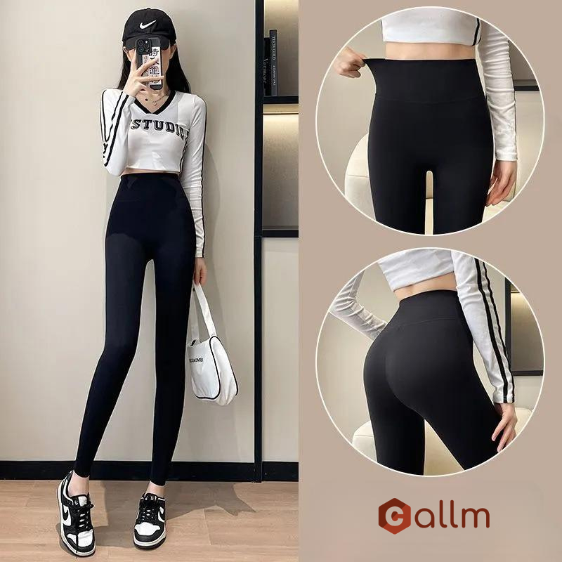 Quần legging nữ Callm không túi, cạp cao hỗ trợ nâng mông tôn dáng chất co dãn 4 chiều thoả mái CA01Q