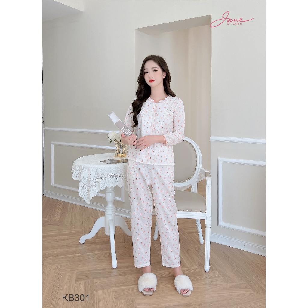 Set Đồ Đũi Mềm Hoạ Tiết Hoa Nhí - Bộ Đồ Mặc Nhà Dễ Thương KB30