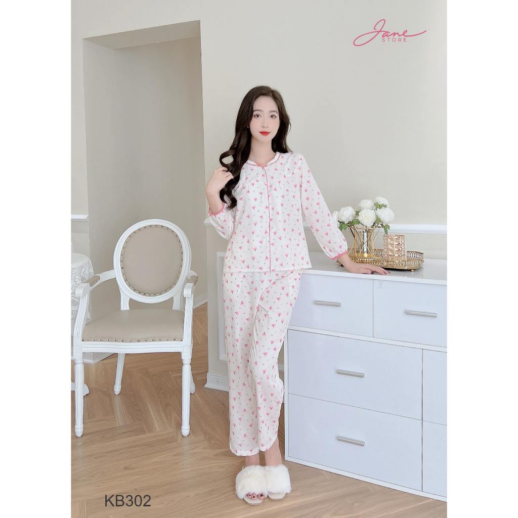 Set Đồ Đũi Mềm Hoạ Tiết Hoa Nhí - Bộ Đồ Mặc Nhà Dễ Thương KB30