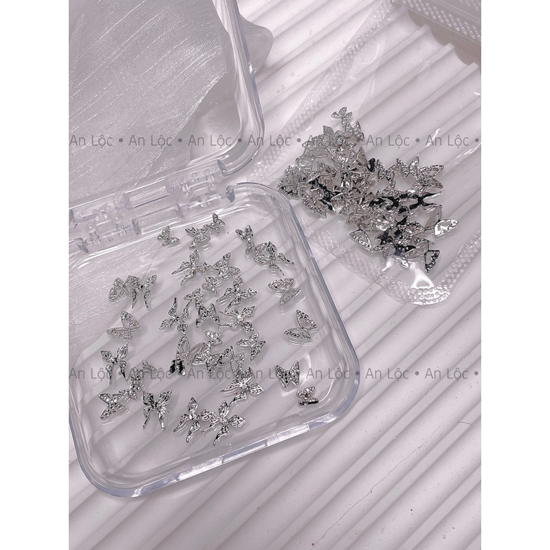 Set charm buom kim loại mix kiểu làm nail