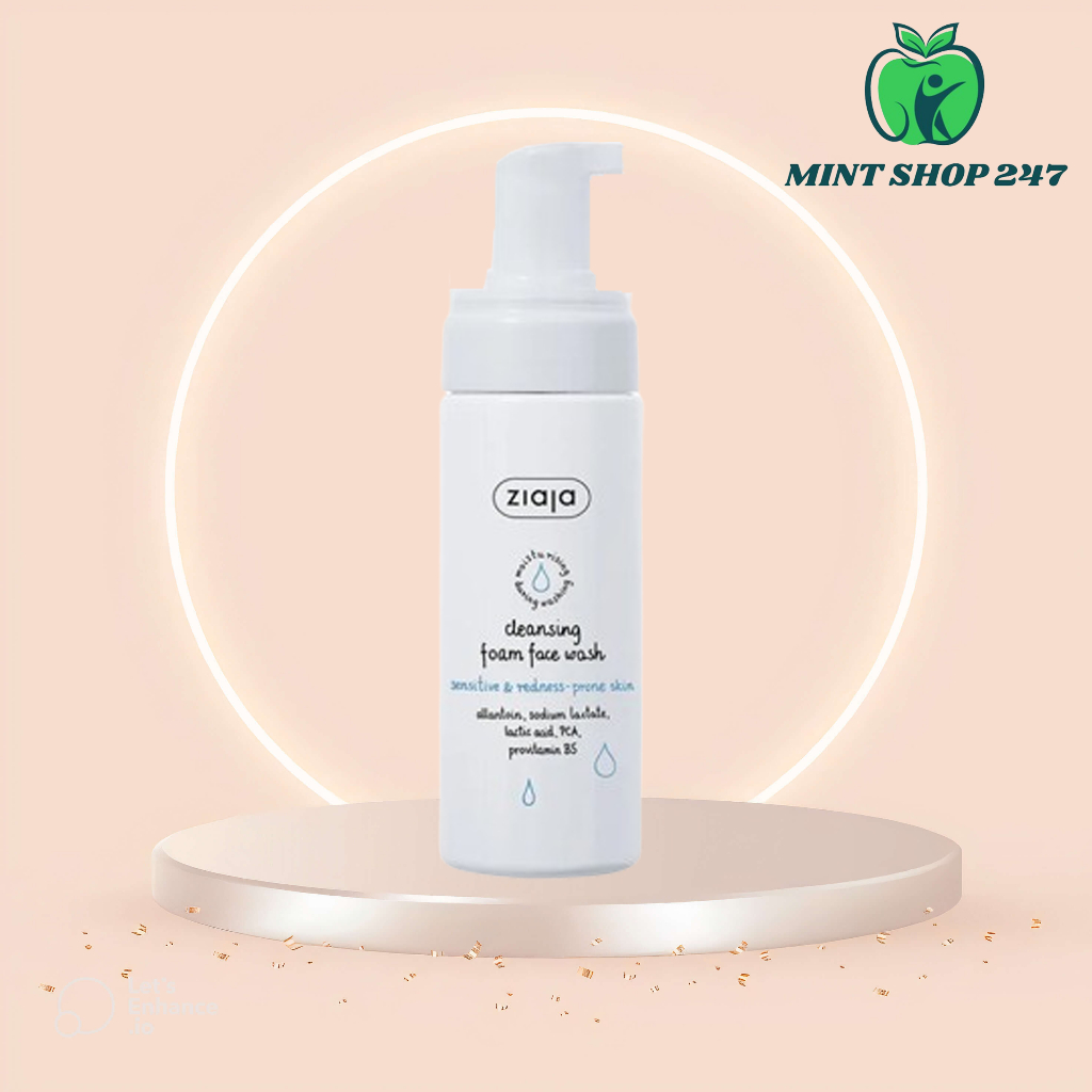 Rửa mặt dạng bọt siêu dịu nhẹ ngừa mẩn đỏ Ziaja Cleansing Foam Face Wash Sensitive & Redness-Prone Skin 150ml