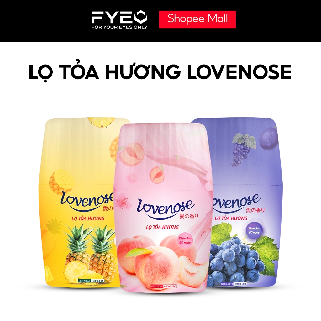 Lọ tỏa hương Lovenose 250ml chai khử mùi, thanh lọc không khí, sáp thơm phòng hương thơm tự nhiên - FYEO