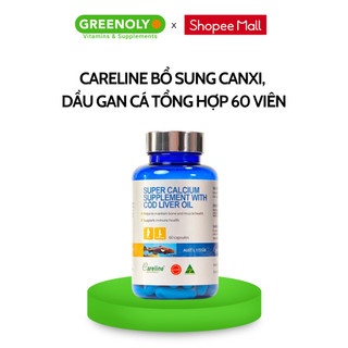 Viên Uống Bổ Sung Canxi, Vitamin A,D, Omega 3 Careline Super Calcium Supplement With Cod Liver Oil 1000mg 60 viên