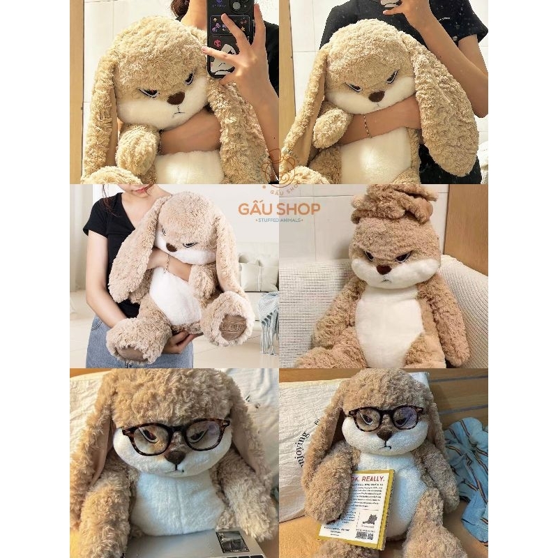 Gấu bông ❤️ Thỏ mặt quạo ❤️ Thỏ bunny tai dài hàng nhập cao cấp bông mịn siêu dễ thương !! FREE GÓI QUÀ