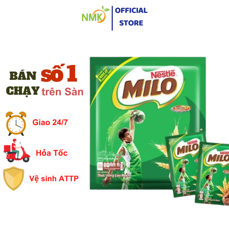 Thức uống lúa mạch milo túi 330g [3dây *5gói *22g] hàng chuẩn công ty