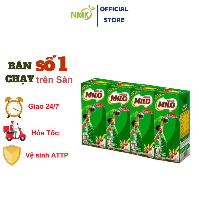 Thức uống milo lúa mạch 180ml-110ml