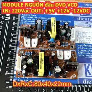 MODULE NGUỒN mạch nguồn đầu DVD VCD EVD IN: 220Vac OUT: +5V, +12V, -12VDC kde5944