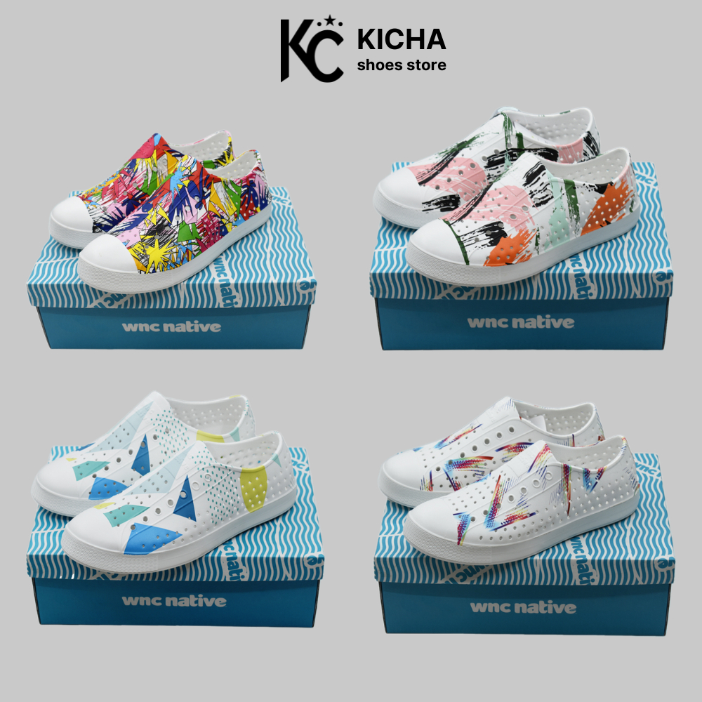 Giày Nhựa Đi Mưa Đi Biển WNC NATIVE/Luchi Chất Liệu Nhựa Xốp Siêu Nhẹ Không Thấm Nước