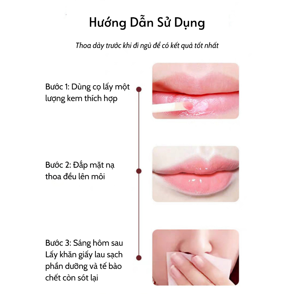 Mặt Nạ Ngủ Làm Hồng Môi KISS PONY, Dưỡng Ẩm Sâu, Ủ Cho Đôi Môi Căng Mọng, Ửng Hổng Tươi Trẻ