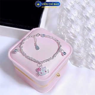 Lắc tay bạc trẻ em kitty xích chuông chất liệu bạc 925 - Viễn Chí Bảo L400210x