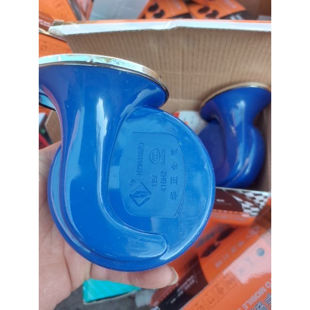 Còi sên ô tô, còi điện ô tô xe tải điện 12v  và 24v, còi vỉ xanh