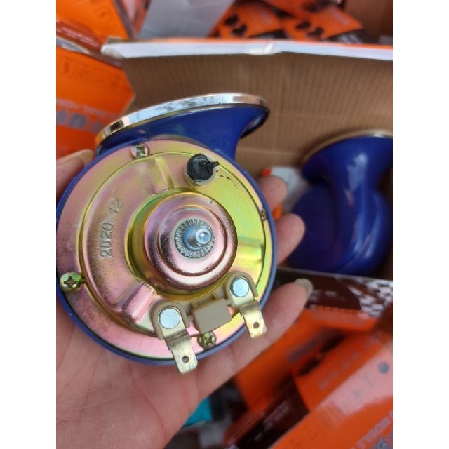 Còi sên ô tô, còi điện ô tô xe tải điện 12v  và 24v, còi vỉ xanh