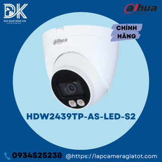 Camera ip full-color dome 4mp dahua dh-ipc-hdw2439tp-as-led-s2, hàng chính hãng