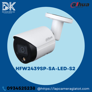 Camera ip dahua 4mp dh-ipc-hfw2439sp-sa-led-s2 full color tích hợp mic