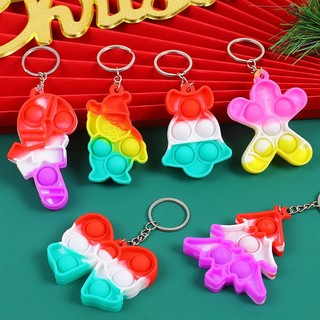 Móc khóa nhựa mini, móc khóa pop it noel làm quà giáng sinh cho bé - Thư Viện Đồ Chơi