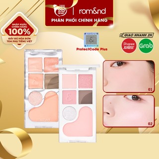 Bảng phấn mắt & má hồng ngọt ngào, lấp lánh romand bare layer palette 14g