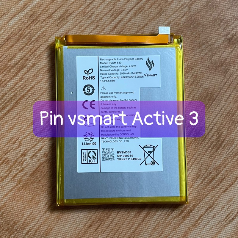 pin Vsmart Active 3 mã BVSM-530 dung lượng 4020mAh