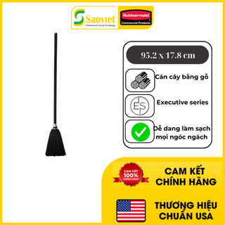 Chổi sợi cứng Rubbermaid Sợi cứng với cán gỗ chống thấm phù hợp khu vực tiền sảnh - FG253600BLA