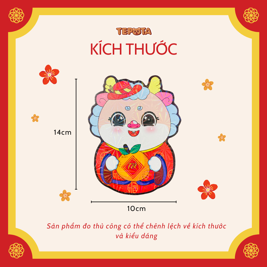 Set 50 Bao LÌ Xì 2024 Tết Giáp Thìn Chibi Hoạt Hình Hàng Bóng Đẹp Hình Rồng Hoạt Hình Dễ Thương LXS