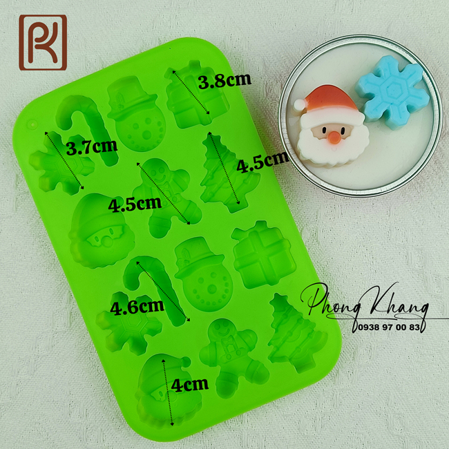 Khuôn silicon Phong Khang làm rau câu hình noel