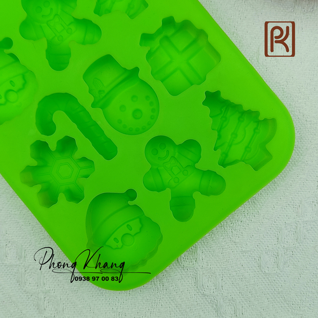 Khuôn silicon Phong Khang làm rau câu hình noel
