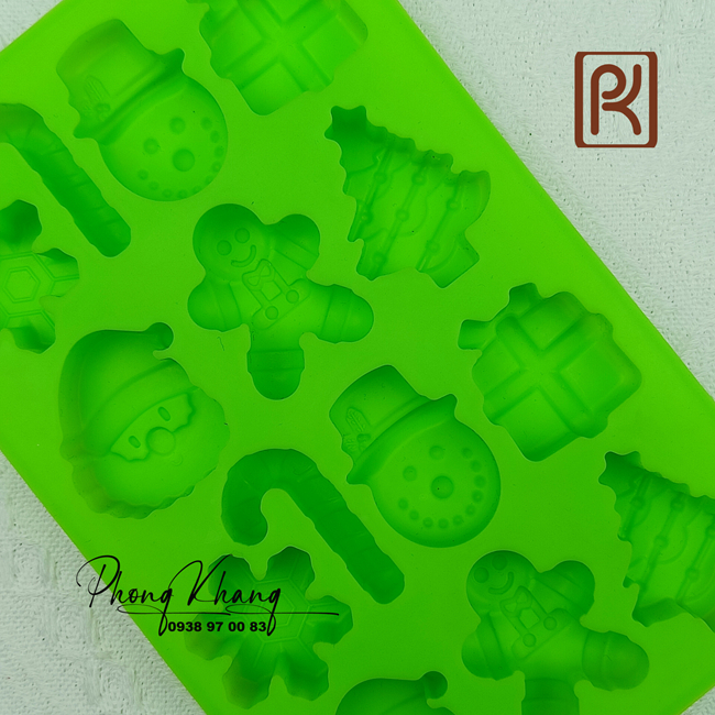 Khuôn silicon Phong Khang làm rau câu hình noel