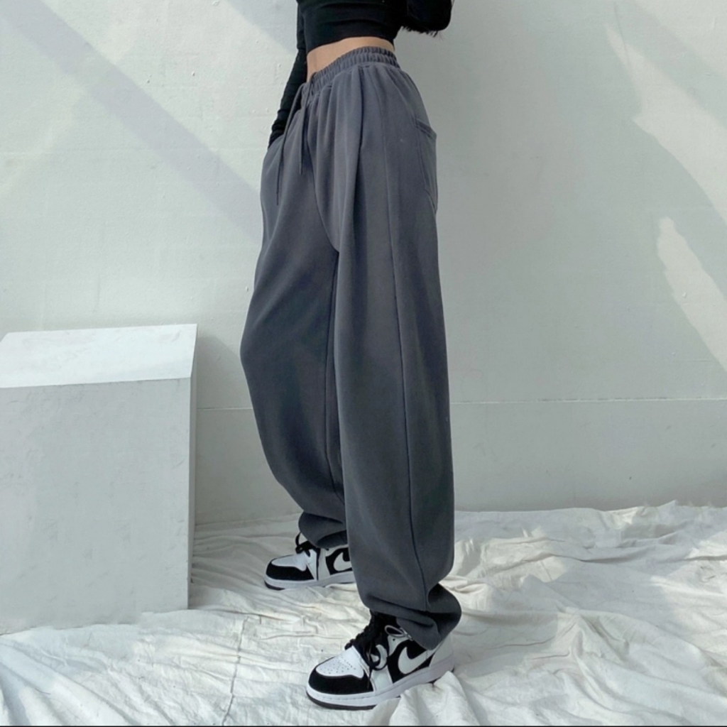 Quần Jogger Tăm Ống Rộng Nam Nữ Dây Rút Bo Chun Gấu, Quần Ống Rộng Unisex Dáng Suông Mặc 2 Kiểu Thun Tăm VIETSTAR