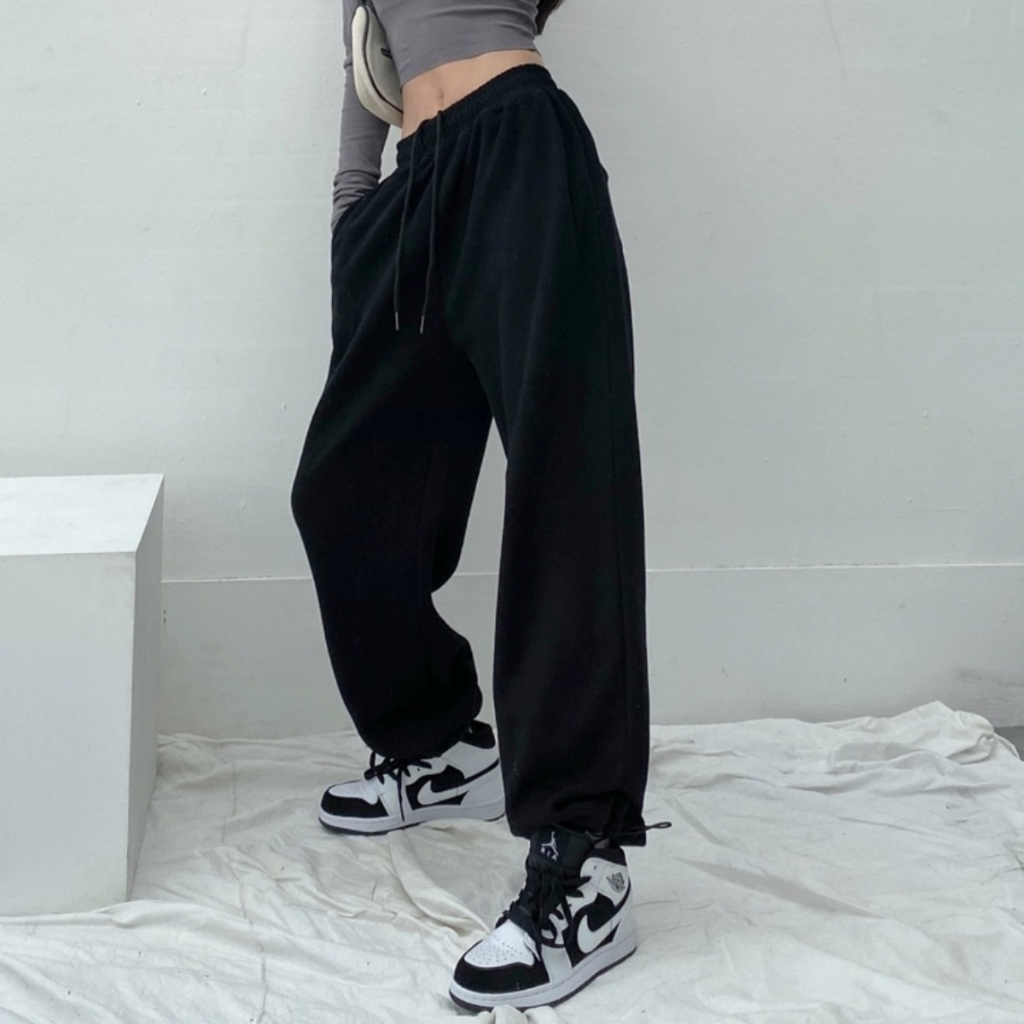 Quần Jogger Tăm Ống Rộng Nam Nữ Dây Rút Bo Chun Gấu, Quần Ống Rộng Unisex Dáng Suông Mặc 2 Kiểu Thun Tăm VIETSTAR