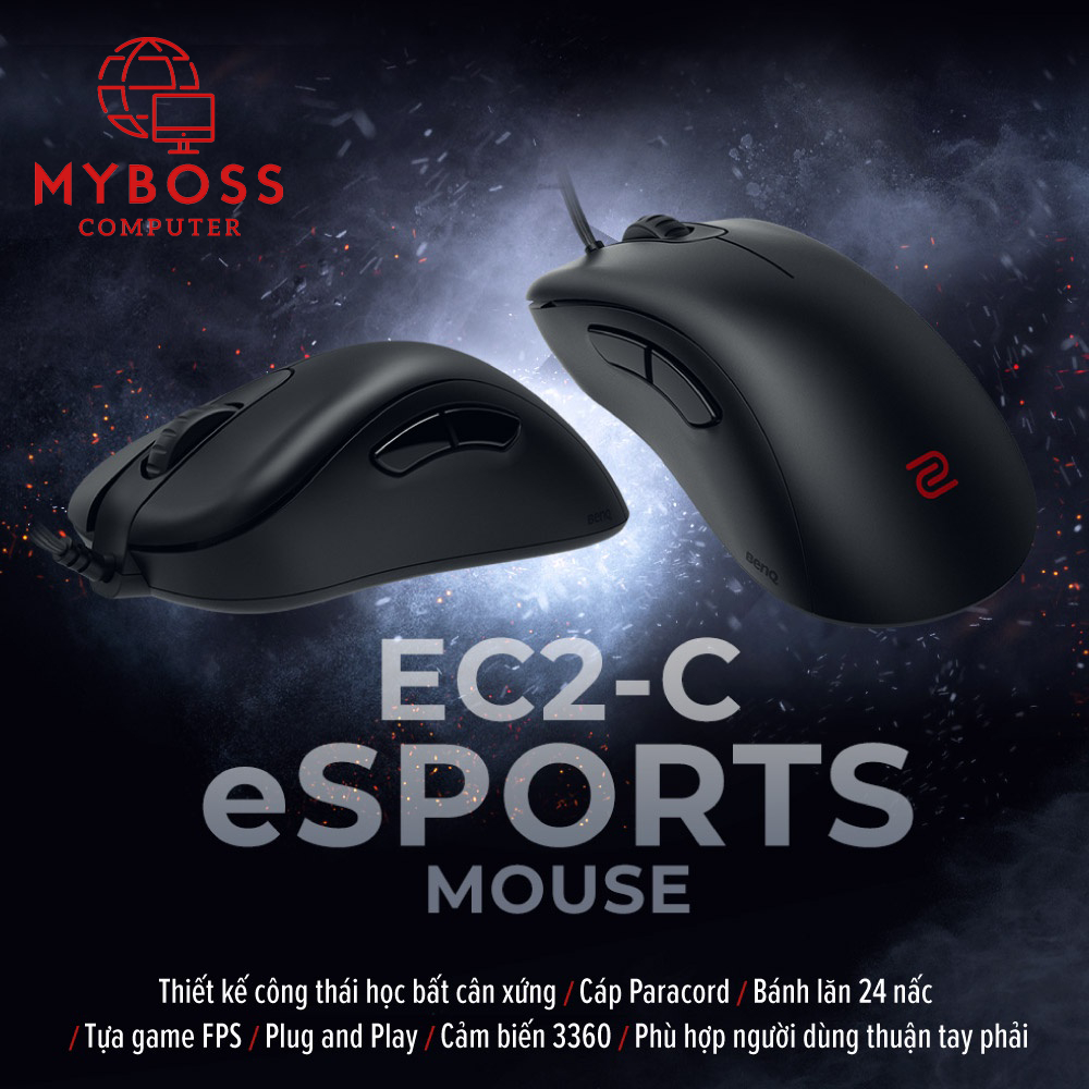 Chuột Gaming Esports Zowie BenQ EC2-C Cảm Biến 3360, Thiết Kế Công Thái Học, BH 12 Tháng