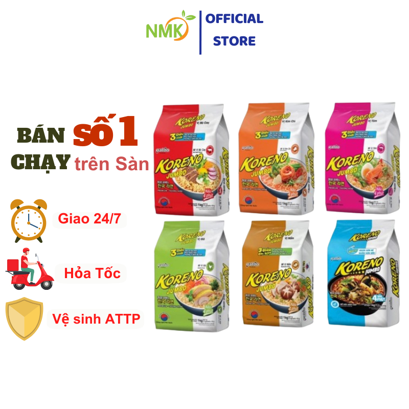 Mỳ Hàn Quốc Koreno gói 1 kg các vị