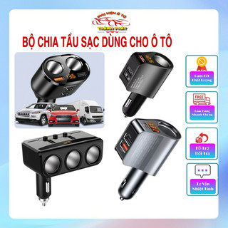 Cốc chia tẩu sạc nhanh ô tô xe hơi Hyundai HY-10 HY-16 HY-29 80w/120w QC3.0 có đèn led cảnh báo điện áp ắc quy xe