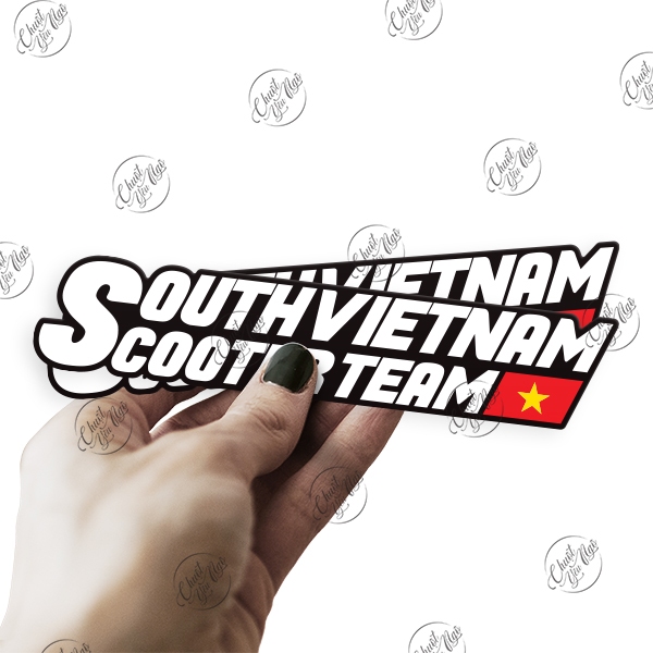 Combo 2 nhãn phản quang hoặc kim tuyến South Vietnam Scooter Team SVST decal hội nhóm trang trí xe tay gas miền nam