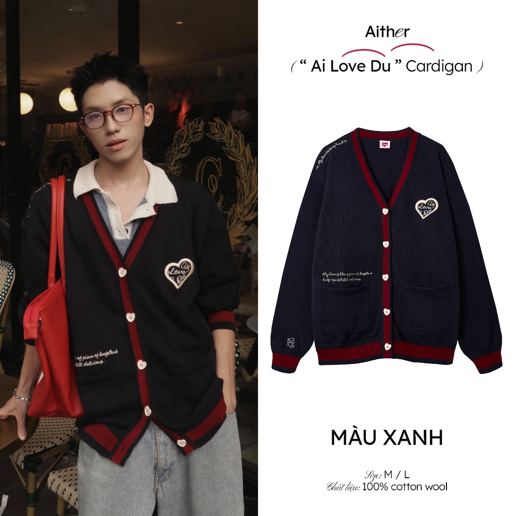 AITHER STUDIO Áo khoác Cardigan AI LOVE DU