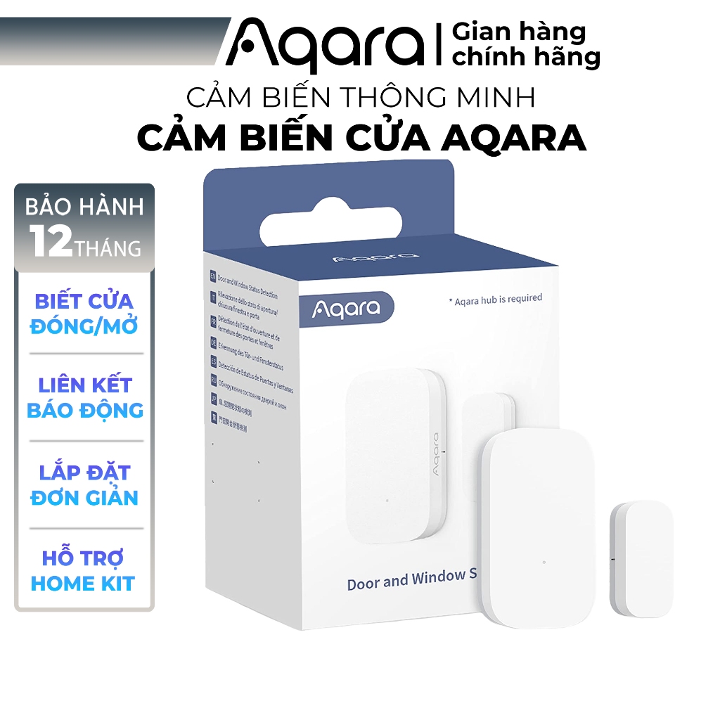 Cảm biến cửa Aqara zigbee MCCGQ11LM - Phát hiện trạng thái đóng / mở, Tương thích HomeKit - Cần trang bị Hub